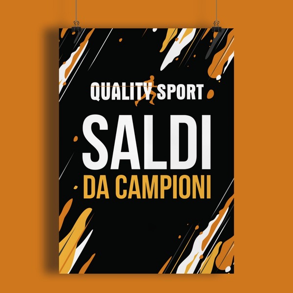 Grafica pubblicitaria Quality Sport saldi estivi